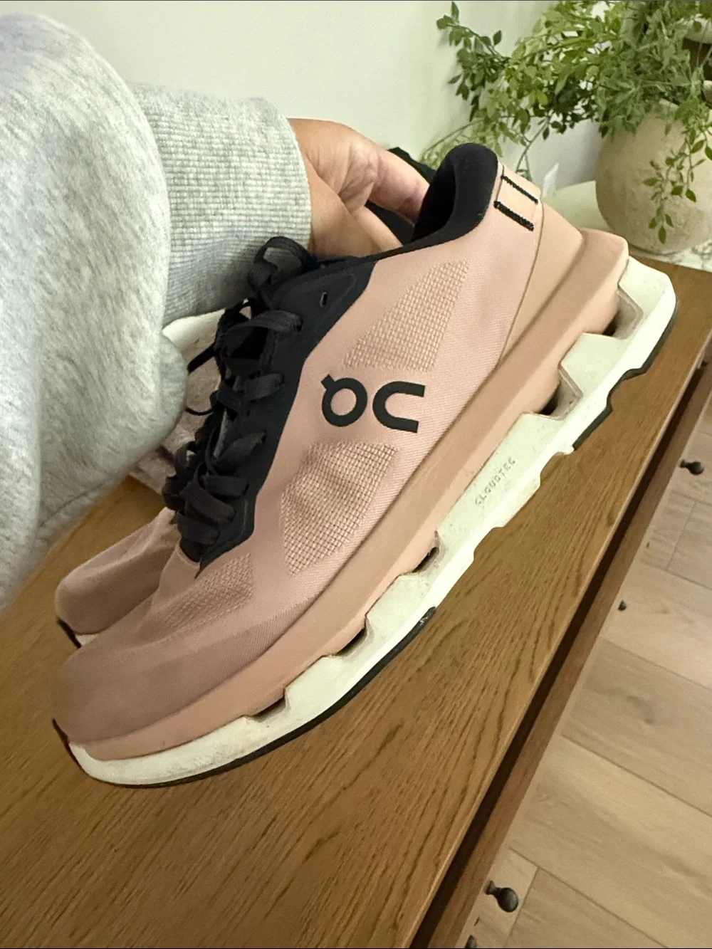 On Running Women’s Pink and Black Cloudsurfer Sneakers